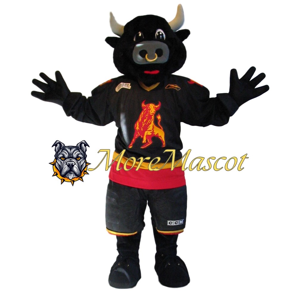 Sport Black Bull Mascot Costume