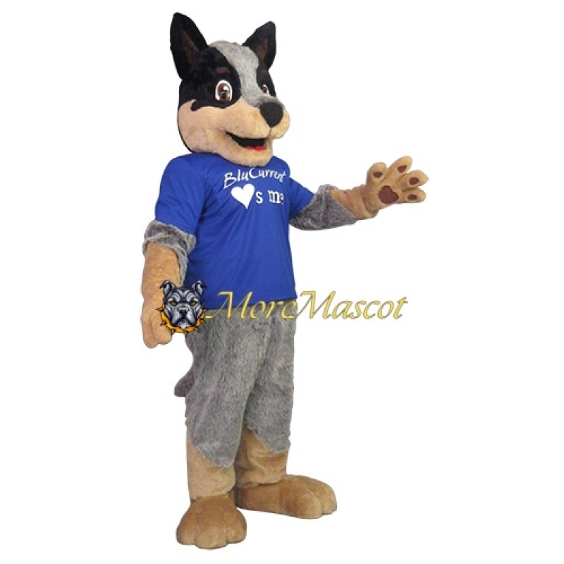 Gray & Brown Dog Mascot Costume