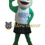 Happy Green Frog Mascot Costume