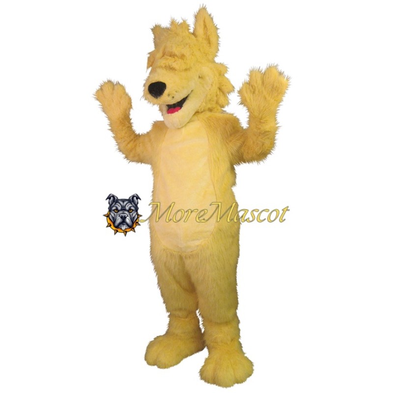 Plush Yellow Wolf Mascot Costume