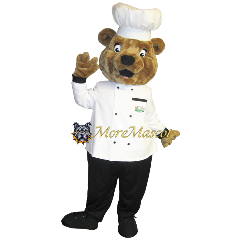 Chef Brown Bear Mascot Costume