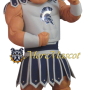 Silver Muscle Warrior Mascot Costume