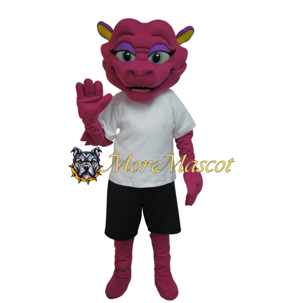 Female Pink Dragon Mascot Costume