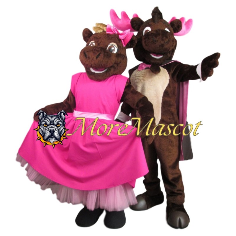 Party Moose Couple Mascot Costume
