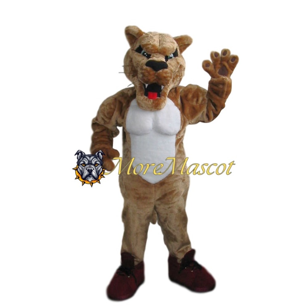 Muscle Brown Leopard Mascot Costume