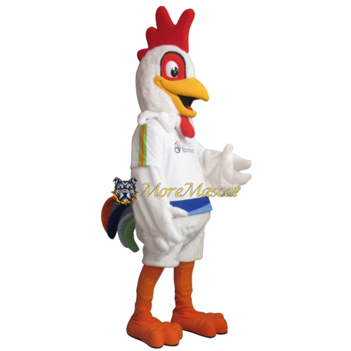 Superb White Rooster Mascot Costume