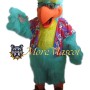 Plush Green Parrot Mascot Costume