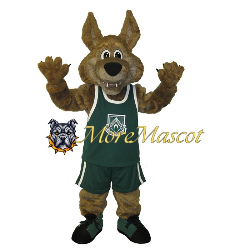 College Brown Wolf Mascot Costume