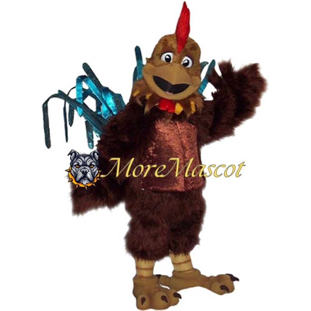 Plush Brown Chicken Mascot Costume
