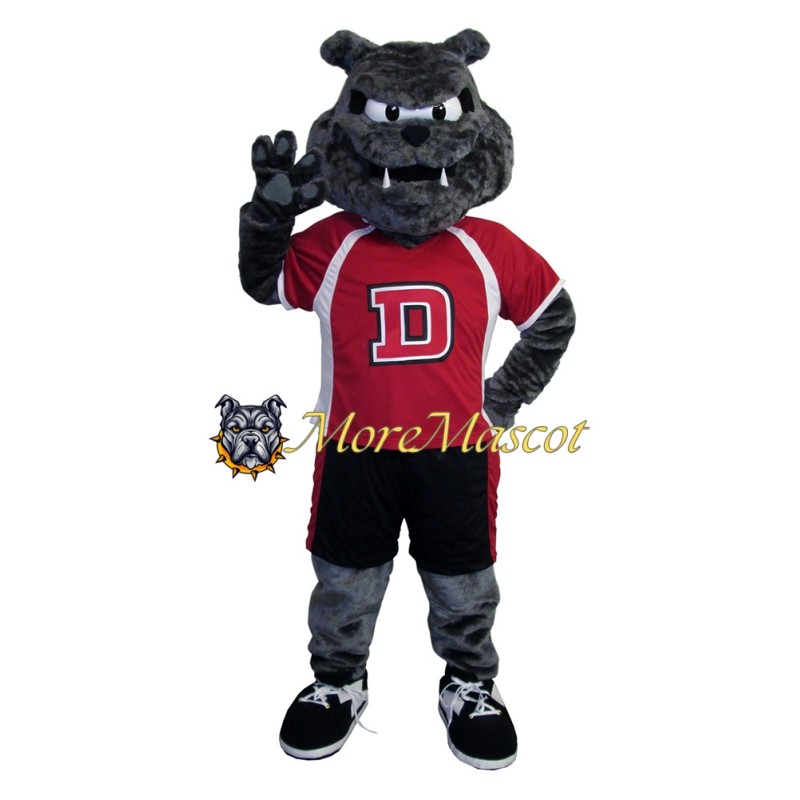 Sport Grey Bulldog Mascot Costume