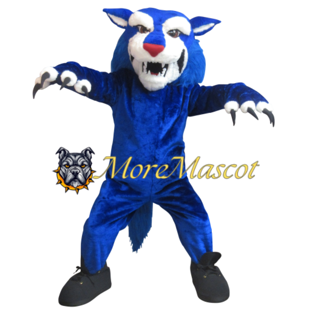 Power Blue Leopard Mascot Costume