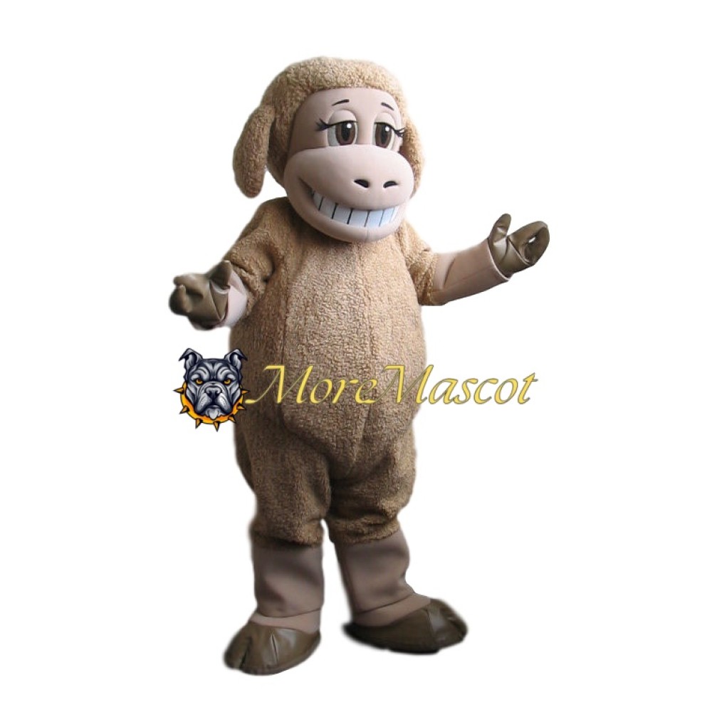 Soft Brown Sheep Mascot Costume