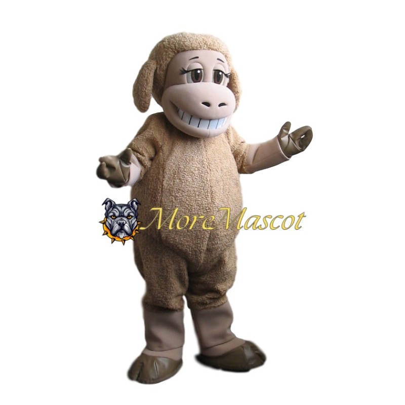 Soft Brown Sheep Mascot Costume