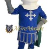 White and Blue Knight Mascot Costume