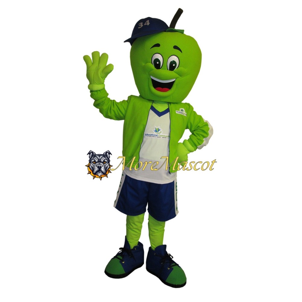 Green Apple Man Mascot Costume