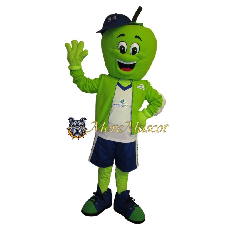 Green Apple Man Mascot Costume