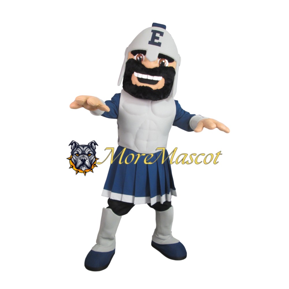 Friendly Silver Warrior Mascot Costume