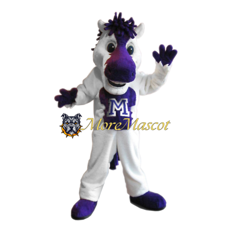 Purple & White Horse Mascot Costume
