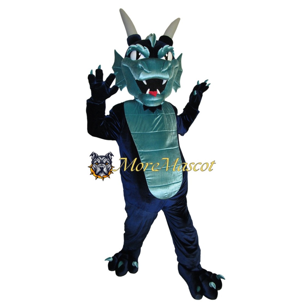 Black & Green Dragon Mascot Costume