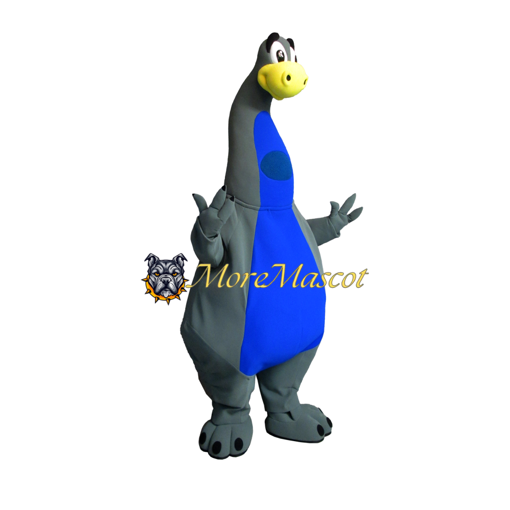 Grey & Blue Dinosaur Mascot Costume