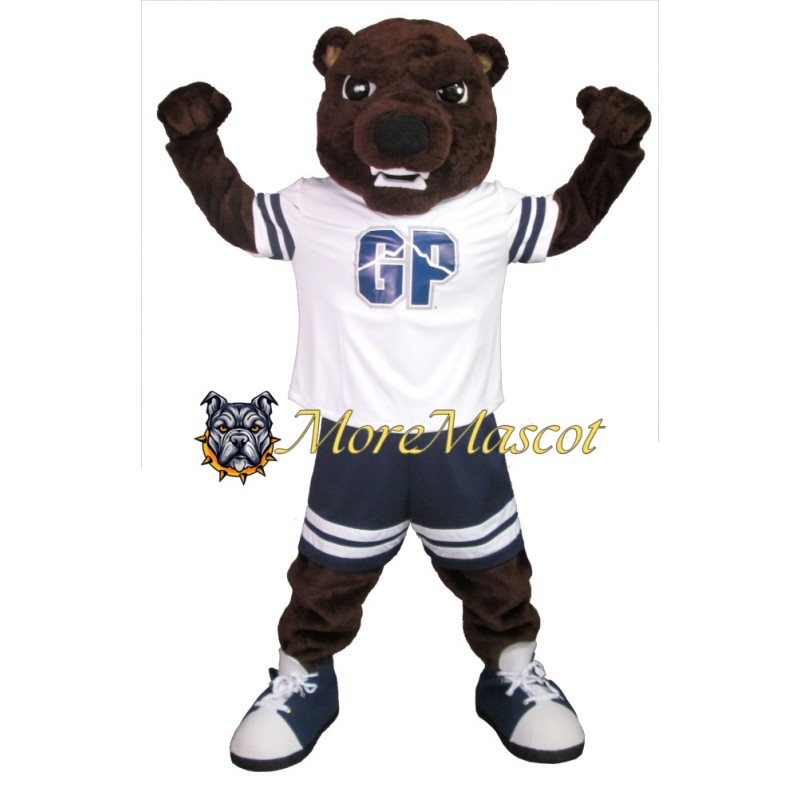 College Power Bear Mascot Costume