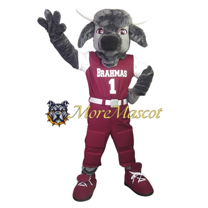 Sport Grey Bull Mascot Costume