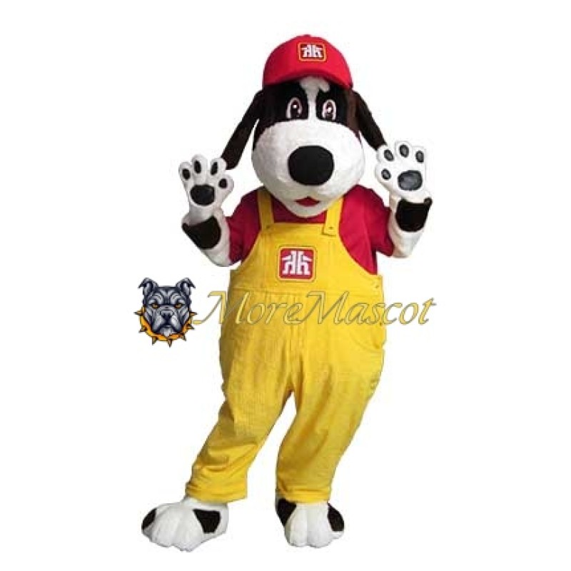 Cute Black & White Dog Mascot Costume