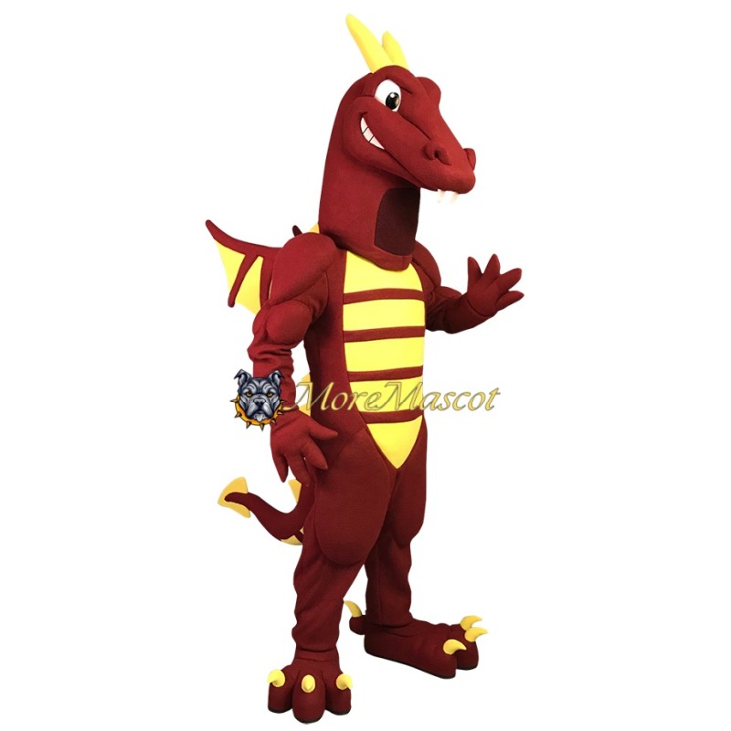 Superb Muscle Red Dragon Mascot Costume