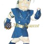Blue Muscle Warrior Mascot Costume