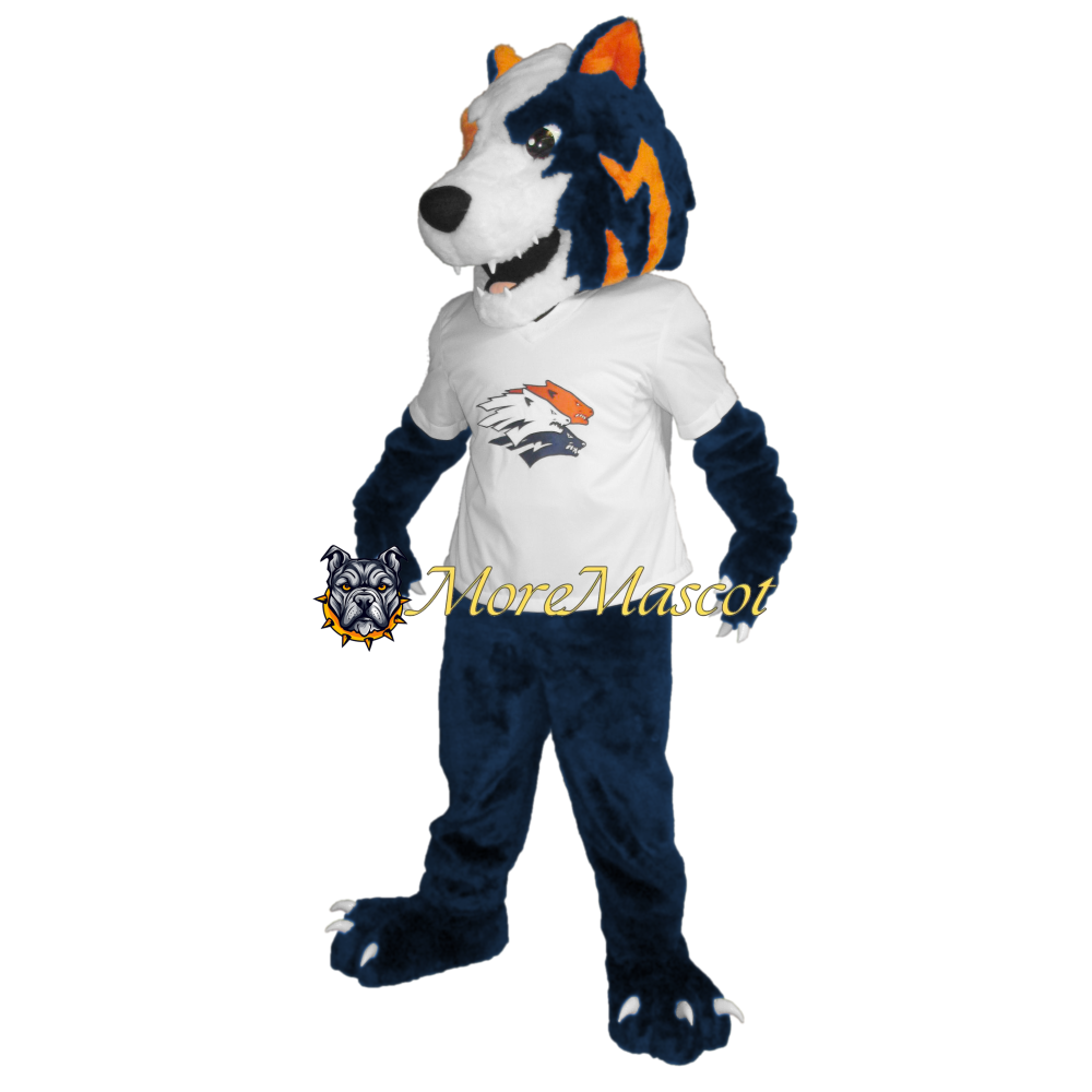 Adult Blue Wolf Mascot Costume