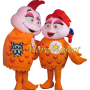 Orange Fish Couple Mascot Costume