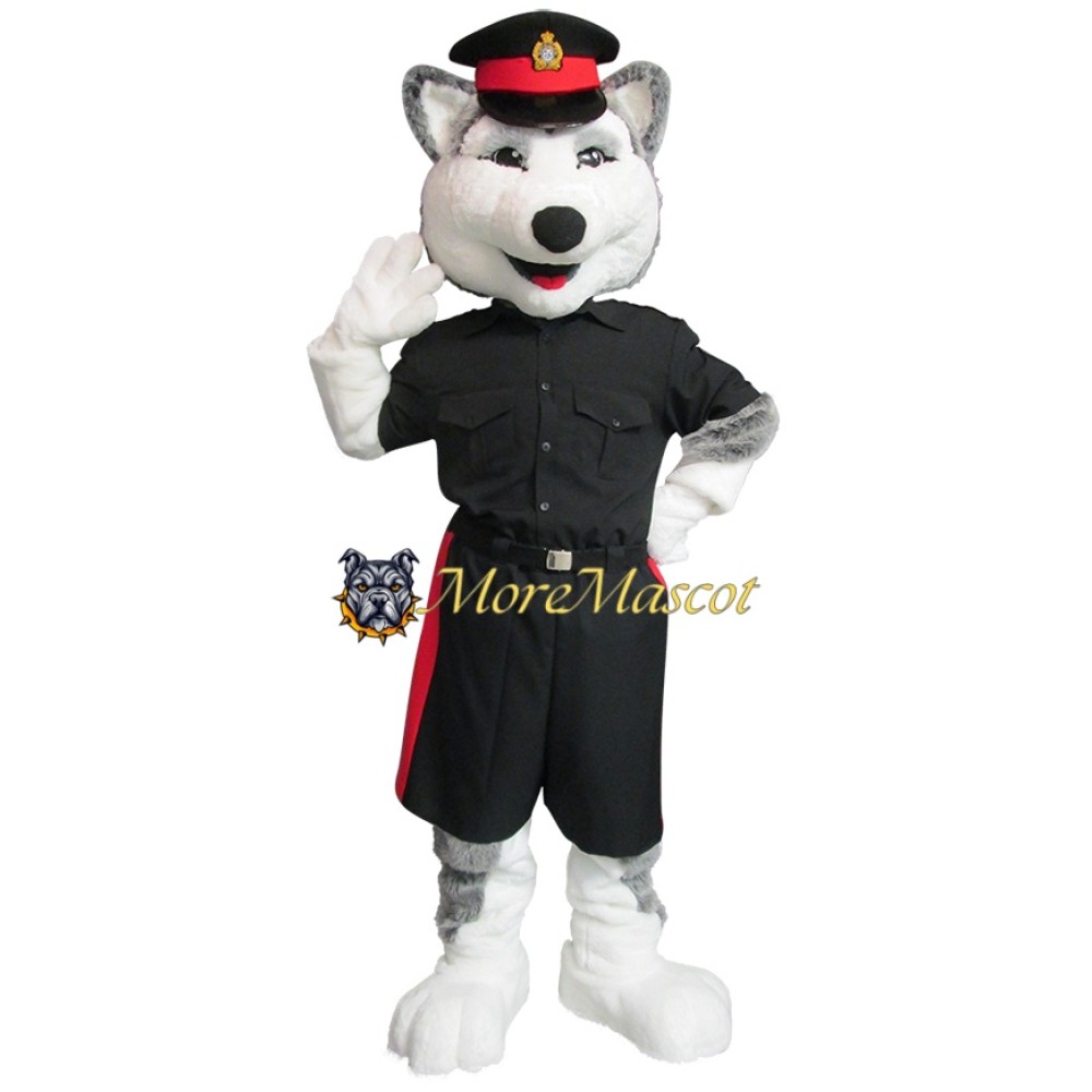 Sheriff Husky Dog Mascot Costume