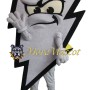 Gray Lightning Mascot Costume