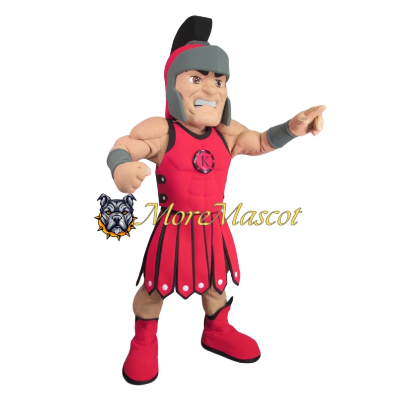 Muscle Red Warrior Mascot Costume