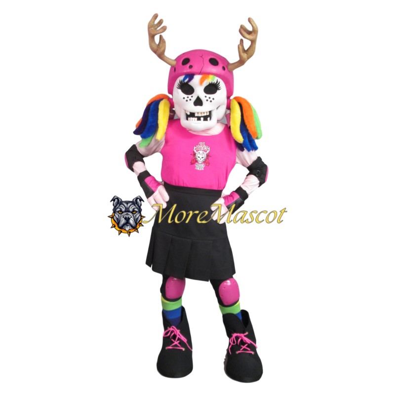 Roller Skating Skeleton Mascot Costume