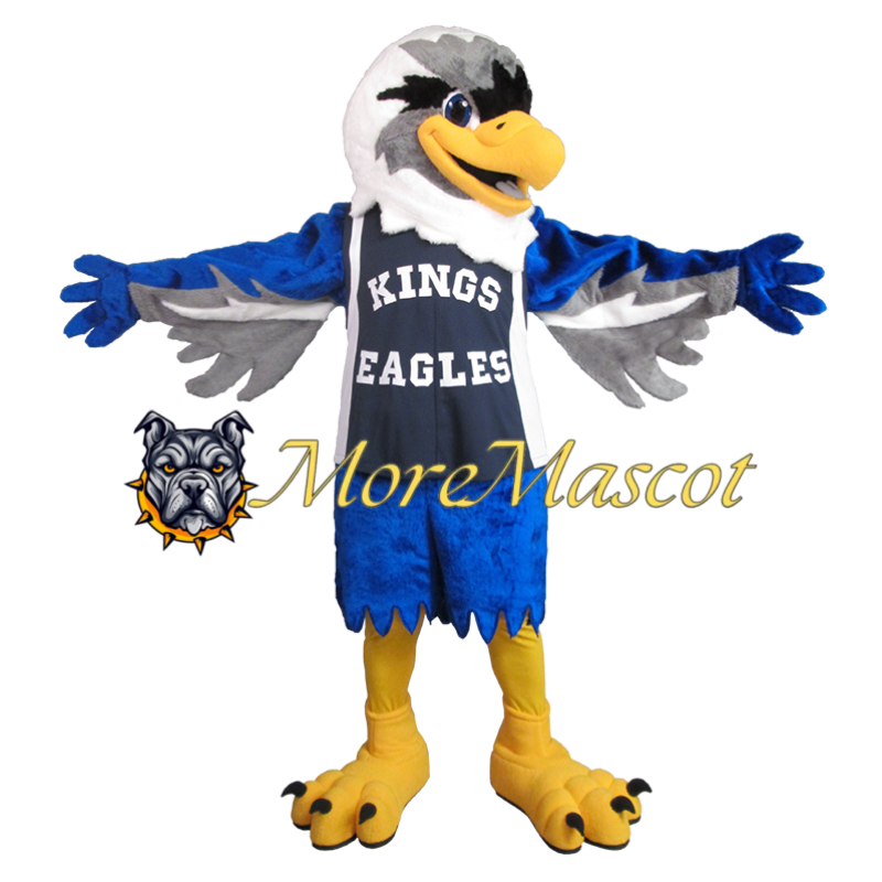 Blue & Gray Eagle Mascot Costume