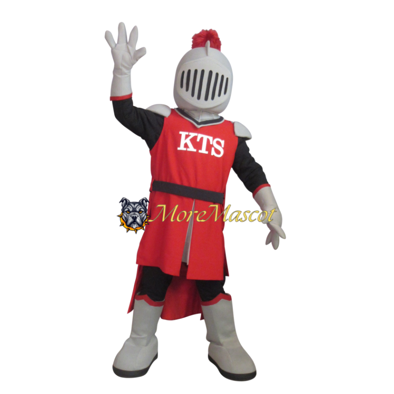 Friendly Red Knight Mascot Costume