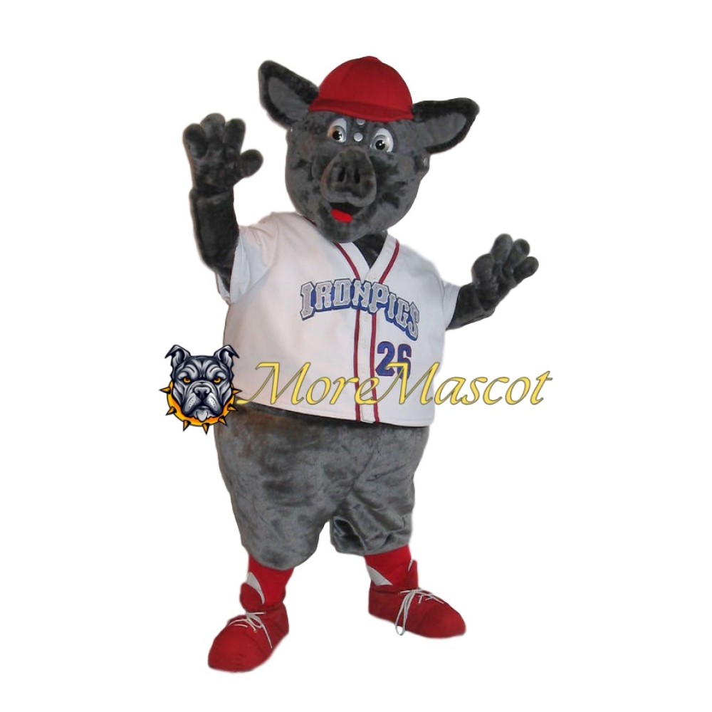 Sport Grey Pig Mascot Costume
