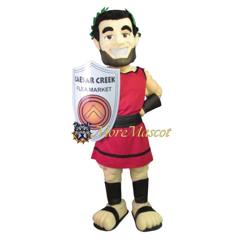 Friendly Muscle Warrior Mascot Costume