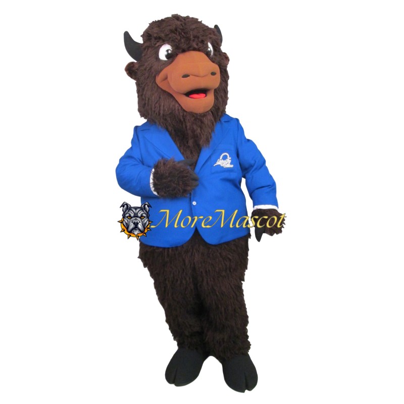 Plush Brown Bull Mascot Costume