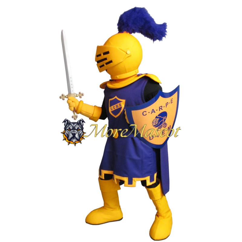 Yellow & Blue Knight Mascot Costume