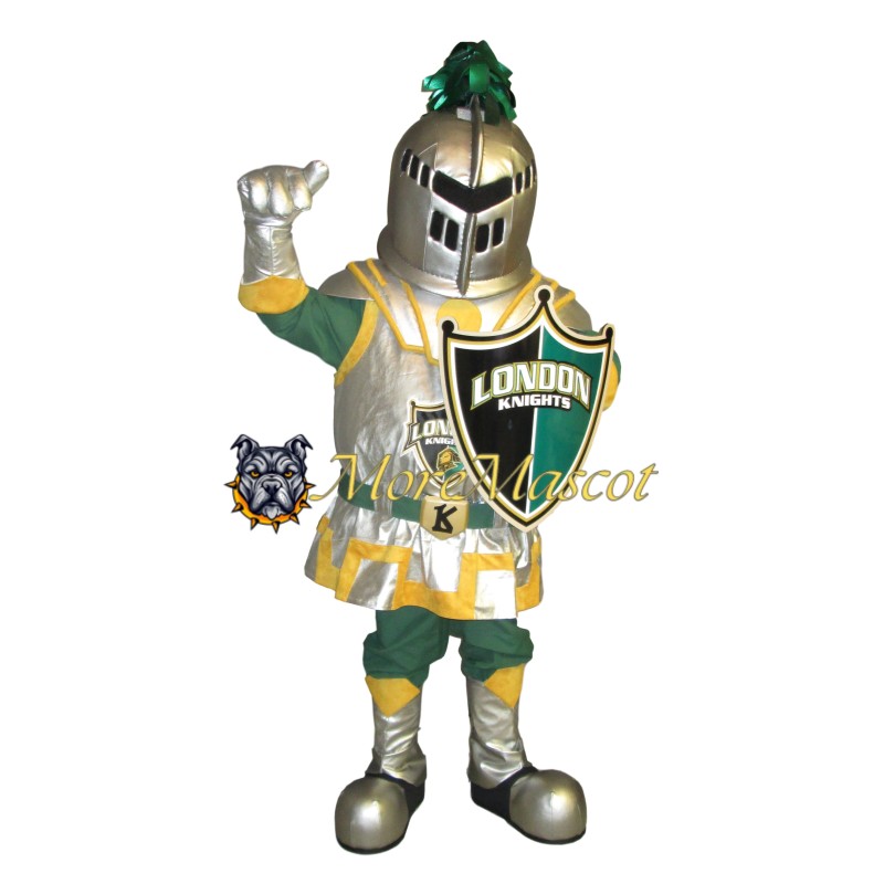 Silver Knight Mascot Costume