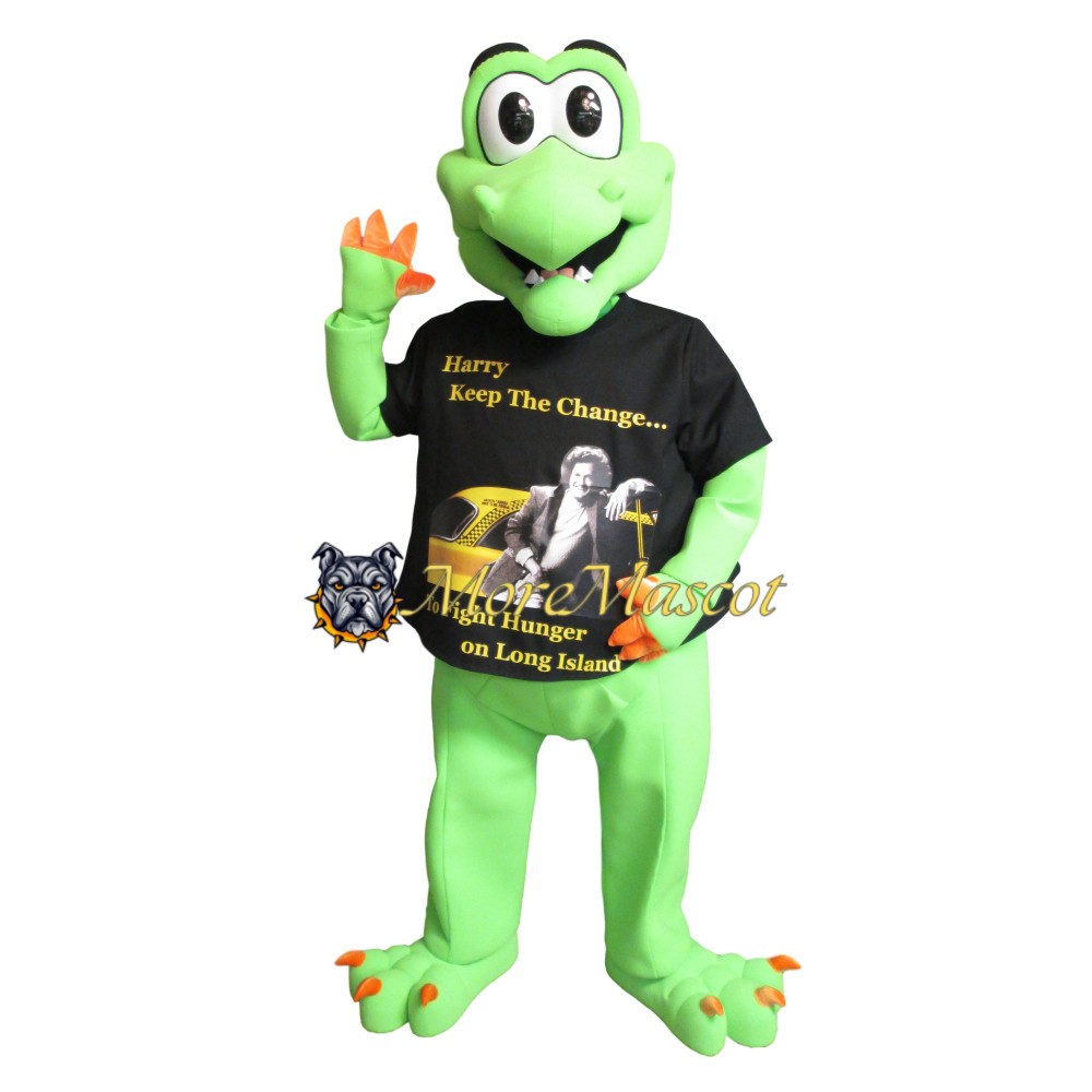 Cute Green Dinosaur Mascot Costume