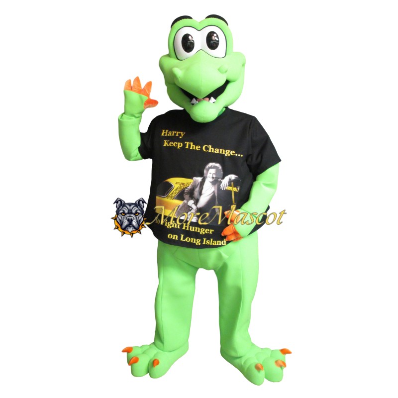 Cute Green Dinosaur Mascot Costume