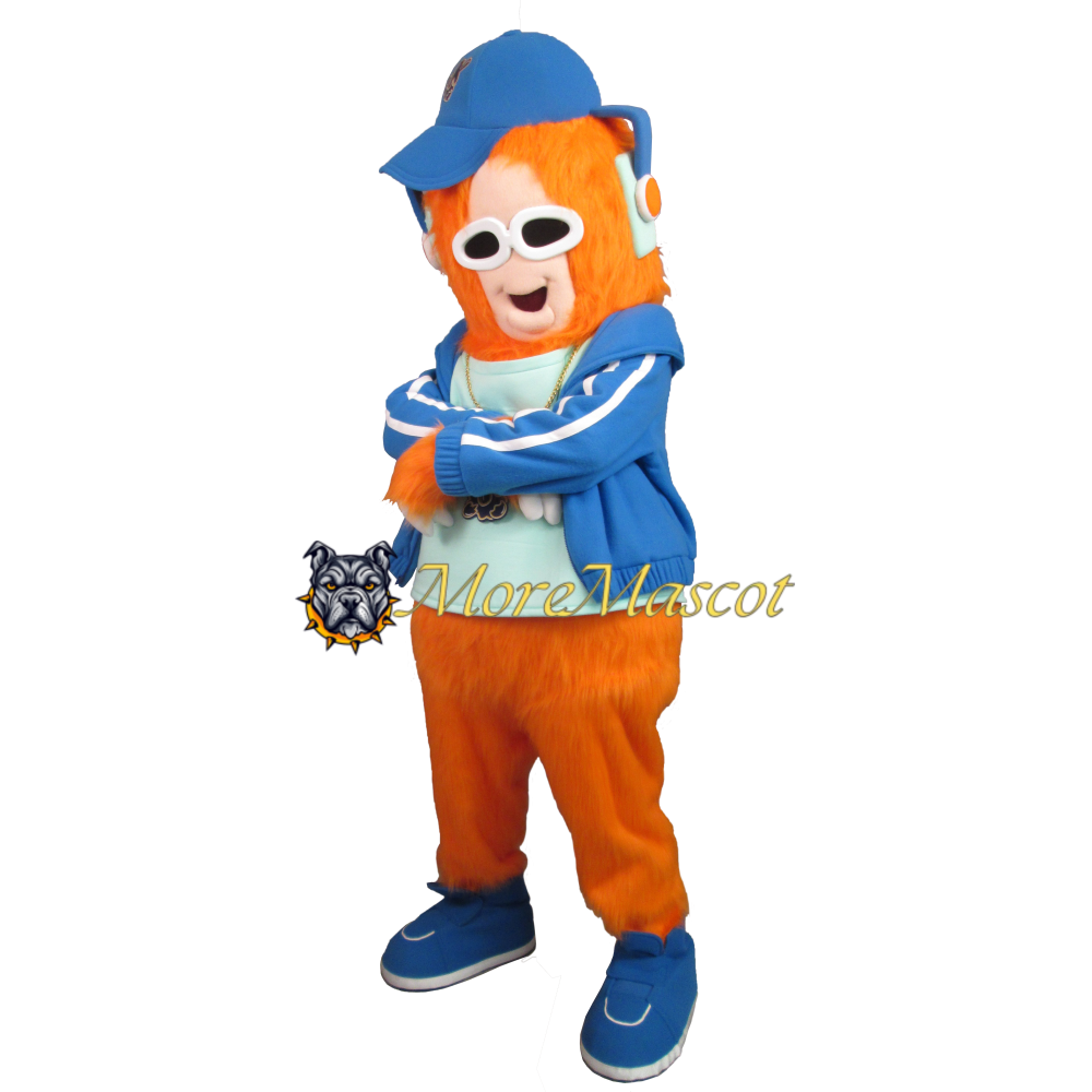 Hip Hop Orange Monkey Mascot Costume