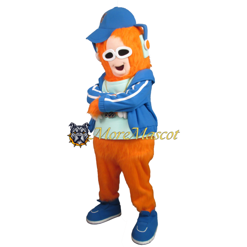 Hip Hop Orange Monkey Mascot Costume