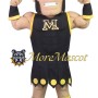 Black Muscle Warrior Mascot Costume