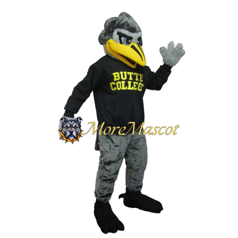 College Grey Bird Mascot Costume