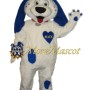 White & Blue Dog Mascot Costume