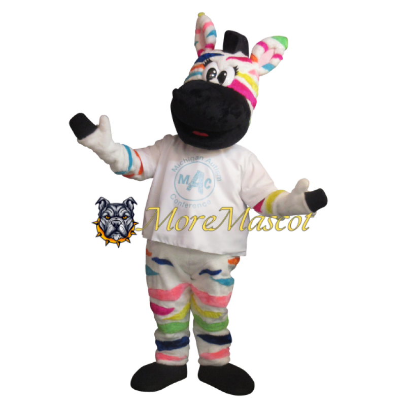 Colorful Zebra Mascot Costume